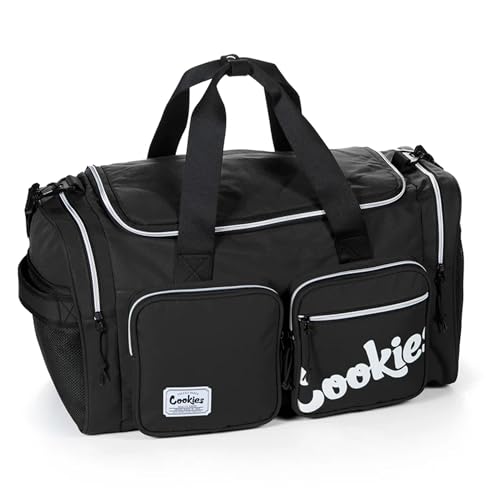 Cookies Heritage Smell Proof Duffle Bag, Black – Large 48L Travel Bag with Odor Blocking...