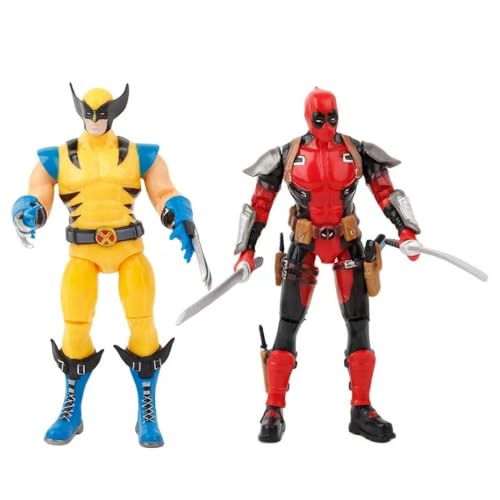 Eamily Figura de acción de anime Dead-pool & Wolverine, modelo de muñeca de juguete, adornos que se pueden coleccionar, regalos sorpresa (Dead-pool y Wolverine)