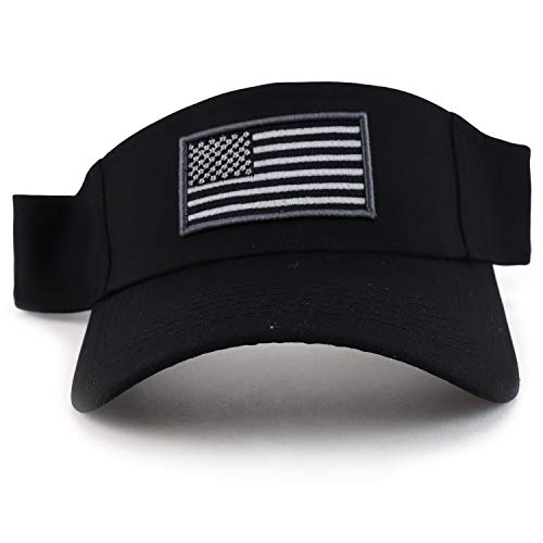 Image of Trendy Apparel Shop USA American Flag Embroidered Polyester Summer Visor Hat