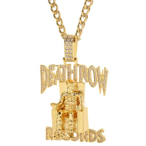Ticome Collana Hip Hop Deathrow, collana prigioniero con incisione, accessorio