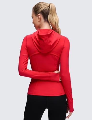 Image of CRZ YOGA Butterluxe Hoodie Jackets Hip Length | Extremely Soft, Athletic, Slim Fit, Full Zip, Back Mesh Vent, Side Zip Pockets, Thumb Holes, for Women