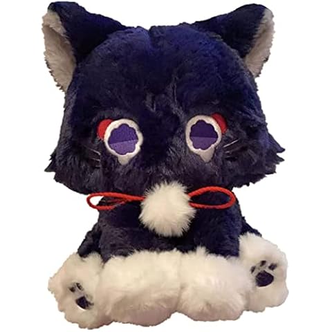 KILA MILA Anime Cat Plush Plush Scaramouche Wanderer Cat Stuffed Animal Cute Soft Stuff plushie Gift for Kids Xmas Gifts Cover
