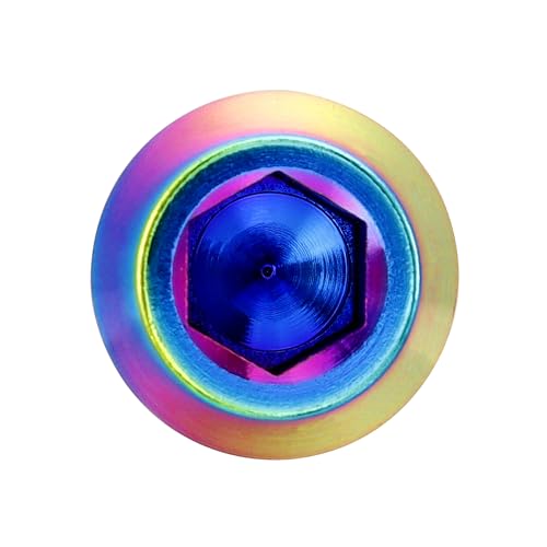 Image of RISON Titanium Bolts Ti Bolt M5*0.8 * 8 Hex Tapered Socket Head 5Pcs Rainbow Titanium Hex Tapered Head Bolt Screw for Bike stem