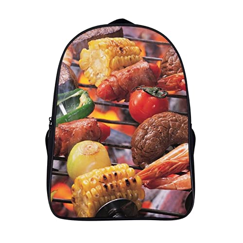 Sac à dos scolaire pour enfants Barbecue sac d'école de voyage 3D