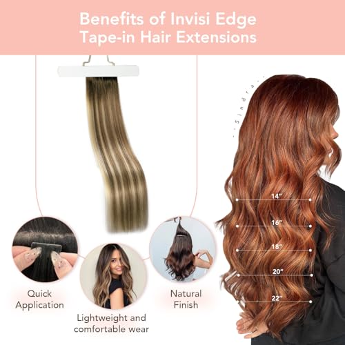 Image of Sindra Invisi Edge Tape in Extensions Human Hair #3 /8 /22