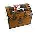 Produktbild Holzspieldose / Musikschmuckdose / Spieluhr mit Papier verziert in Form einer Piraten-Schatzkiste (Ref: 22180-MOD) - Thema von Davy Jones - Fluch der Karibik 3 (Hans Zimmer)