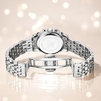 OLEVS Womens Watch Fashion Dress Diamond Female Watches for Ladies Analog Stainless Steel Waterproof Luminous Day Date Pink Two Tone Wristwatch — image 9