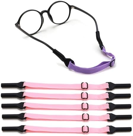 OPUGIT 5Pcs Adjustable Eyeglasses Strap, No Tail Spectacle Straps, Kid's Eyewear Holder Strap For Glasses, Sunglasses.