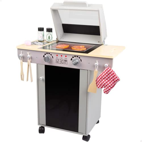 Teamson- Set Barbecue In Legno Con 9 Accessori, Multicolore, 85399