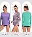 Kinglaman 6 Pack Women's Long Sleeve Workout Dry Fit Shirts, UPF 50+ Rash Guard SPF UV Sun Protection Shirts Crew Neck 1 Black 1 Gray 1 Blue 1 Purple 1 Dark Pink 1 Green Large