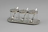 Marmeladen-Set vernickelt/Glas