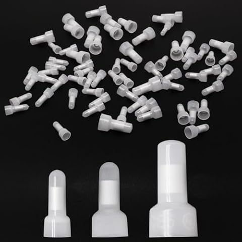 Sydien Crimp Caps 1000 Pcs Closed End Crimp Connector 22-16/16-14/12-10 AWG Gauge Wire End Caps Nylon Wire Crimps Terminals for Connection of Electrical Appliances, Car, Audio (CE1+CE2+CE5) Cover