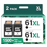Cool Toner 61XL 61 Black Ink Cartridge Replacement for HP Ink 61 XL Ink Cartridges for HP Printers Envy 4500 5530 4502 4501 5535 OfficeJet 4630 DeskJet 2540 Printer (2 Pack, Black)