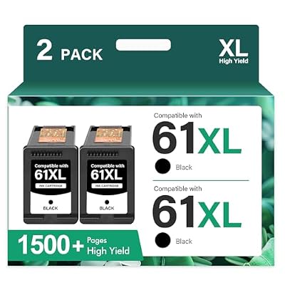 Cool Toner 61XL 61 Black Ink Cartridge Replacement for HP Ink 61 XL Ink Cartridges for HP Printers Envy 4500 5530 4502 4501 5535 OfficeJet 4630 DeskJet 2540 Printer (2 Pack, Black)