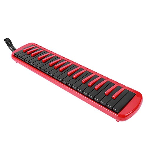 Melodica, 37 Key Wind Musical Instrument Ergonomic Design Blowpipe Melodica With Bag F37S(Red) #TOP5