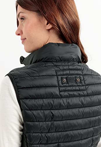 camel active Damen kurze leichte Steppweste mit elastischen Bündchen Schwarz, womenswear-38