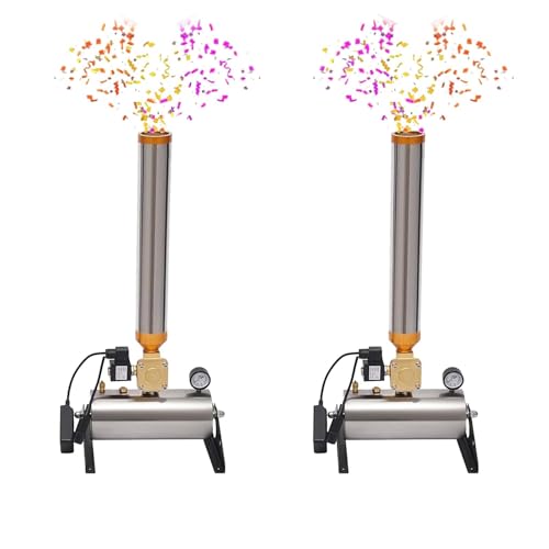 EPIKNOWEE Cañón De Confeti Profesional Pack De 2 - Mando A Distancia Inalámbrico, Lanzador Potente 150W, Ángulo Ajustable, Base Autónoma Para Bodas, Fiestas, Conciertos, Eventos En Escenario
