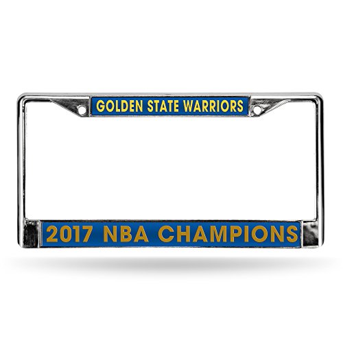 Rico Industries NBA Golden State Warriors 2017 Basketball Champions Laser Chrome Frame, 9-inch by 7-inch, Royal Blue, Gold