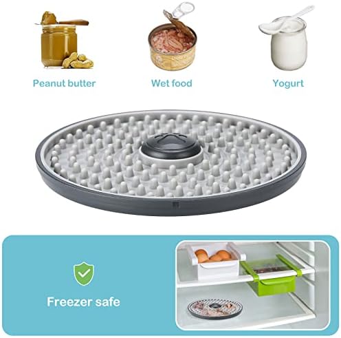 Avont Lick Mat for Dogs, Dog Cat Lick Pad Licking Mat Slow Feeder for Peanut Butter Wet Food, Soothing Calming Mat for Crate Training Grooming -Grey