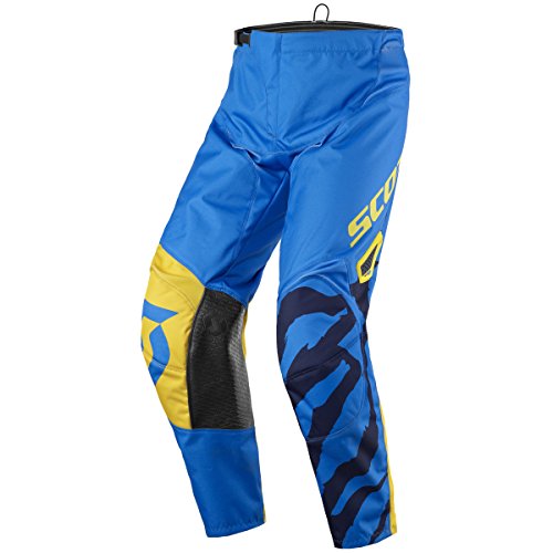 Scott 350 Race Kids Motocross Pants Pantaloni da motocross per bambini Blu/Giallo