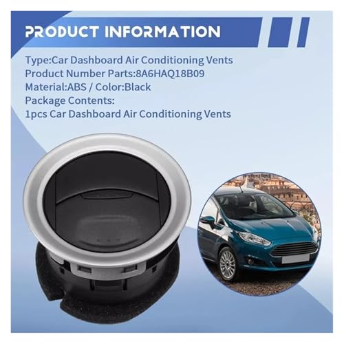 Buse sortie d'air de tableau de bord pour Ford Fiesta 2006-2016 | Remplacement climatisation - 4