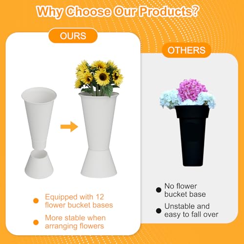 NEYCIL Flower Stand, 3-Tier Flower Display Stand with Buckets for Indoor Outdoor, Flower Cart Display Stand with Wheels for Courtyard, Balcony, Flower Shop, Wedding, Party, Exhibition (Gold) by NEYCIL - Image 6