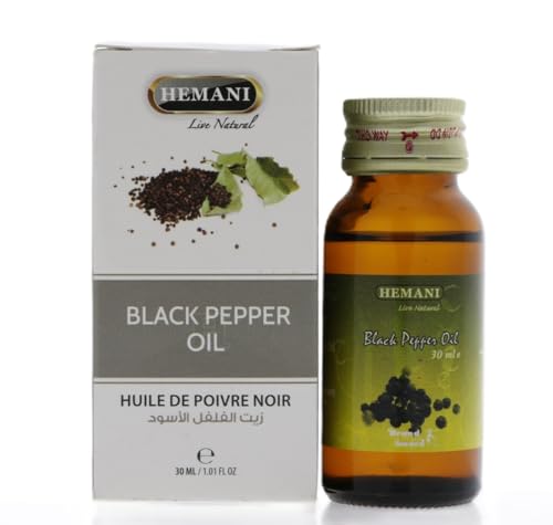 Hemani Black Pepper Oil 30mL | Piper Nigrum | Halal Certified | Warming Aromatic Oil | Alcohol-Free | Since 1949