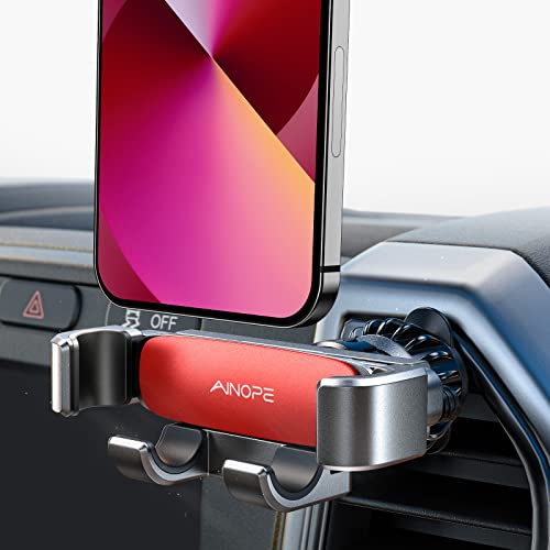 AINOPE Car Phone Holder Mount 2022 Upgraded Gravity Car Phone Mount with Newest Air Vent Clip Auto Lock Hands Free Cell Phone Holder Mount for Car Compatible for iPhone 13 Pro Max & All Phones Red