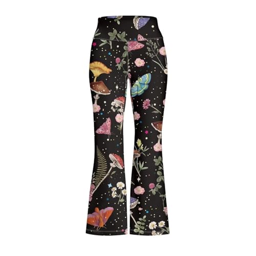 Girls Flare Leggings Floral Print Stretch Pants High Waist Flare Pants 5-14 Year2