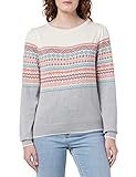 Springfield Jersey Jacquard Cenefas Multicolor, Suéter Mujer, Gris (Medium Grey), L