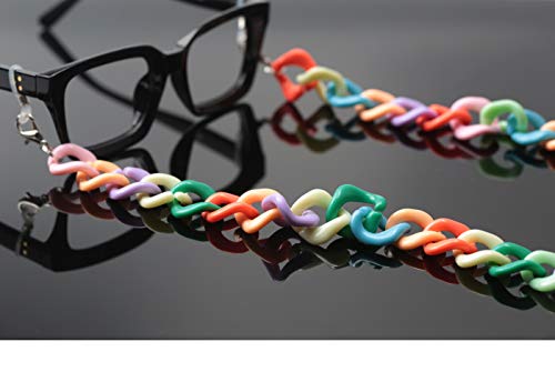 Sopaila Womens Mens Acrylic Retro Design Candy Colors Eyeglass Chain Holder Strap Cord,Rainbow #TOP3