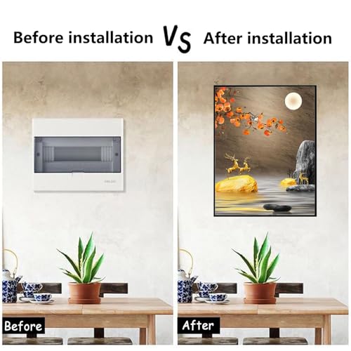 Panneau de disjoncteur caché par une peinture décorative murale 45 x 55 cm - 3