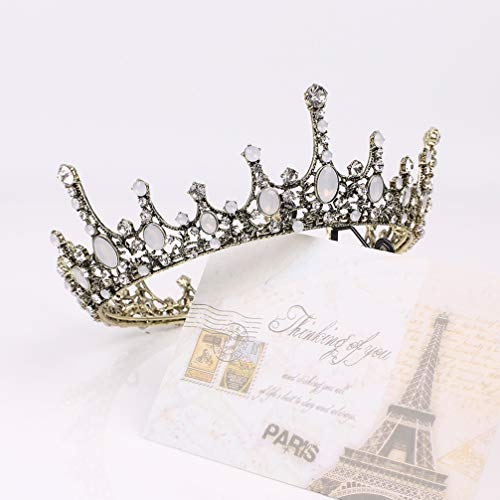 Lurrose Rhinestone Crown Crystal Bridal Tiara Barroco Rainha Princesa Tiara E Coroa para Festa De Pr