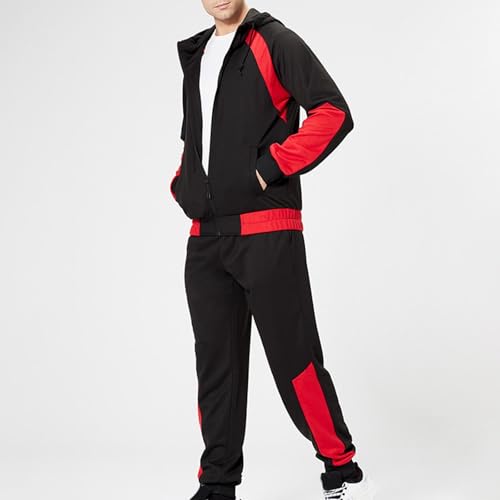 Agasalhos masculinos com capuz e calças e agasalhos masculinos para treino atlético com capuz, I-535