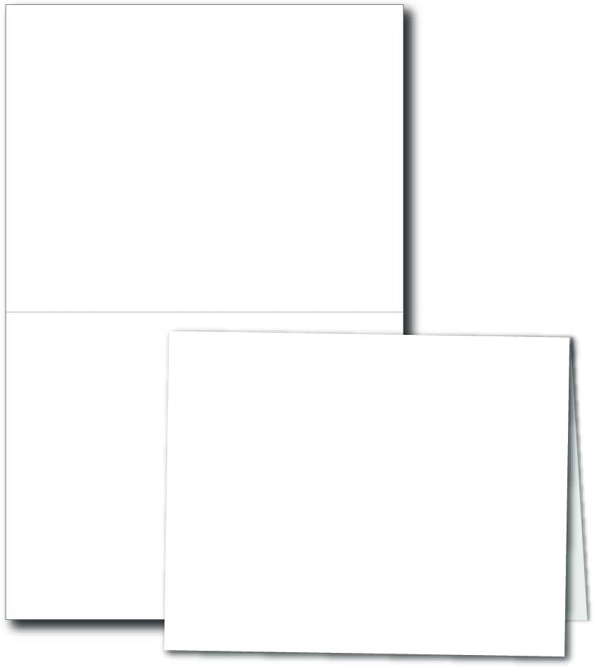 Heavyweight Blank White A2 Folded Note Cards - 4.25" x 5.5" - Greeting Cards for Card Making - Thick 80lb Stock - Inkjet/Laser Printer Compatible (40 Cards)