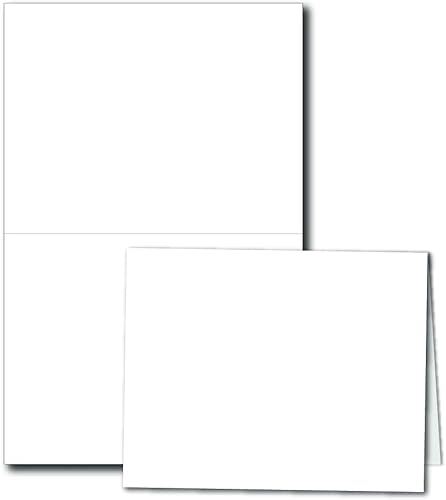 Tarjetas de notas plegadas A2 blancas pesadas en blanco 4.25 x 5.5 pulgadas Tarjetas de felicitación para hacer tarjetas Stock grueso de 80