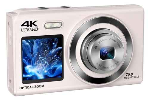 YULINJIA ���w3�{�Y�[�� �f�W�^���J����4K �X�}�z�ɑ���� �f�W�J�� �f���A���X�N���[�� WIFI�]���@�\ 7500����f 64GB�}�C�N��SD�J�[�h�t�� �O���b�h�\�� �I�[�g�t�H�[�J�X�@�\ ���B��֗� LED���C�g �E�F�u�J���� 2.8�C���`&