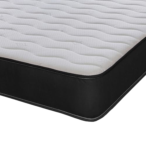 eXtreme comfort ltd Cooltouch Colours Black Shorty Mattress - 75x175cm, 18cm deep. Memory Foam and Coil Spring Hybrid, Plush Comfort, UK Made Mattress in a Box