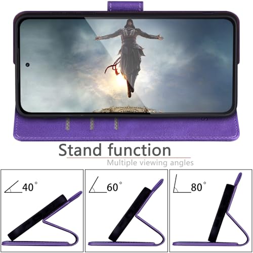 Coque Samsung A56 simili cuir violet haute qualité rabat - 7