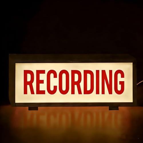 Retro RECORDING Light Sign Tabletop Vintage Studio Style LED Light Up Signs for Podcast Studio,...