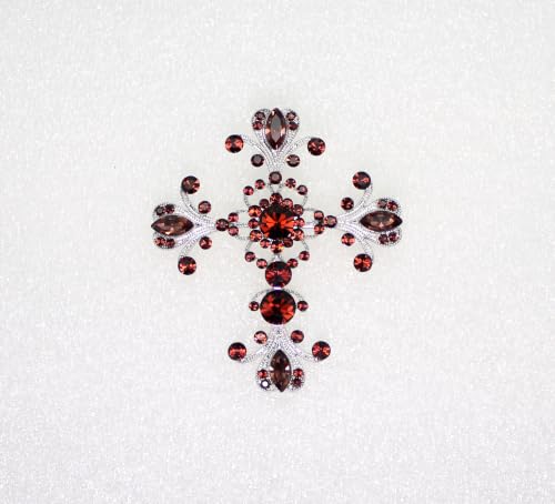 Image of Faship Gorgeous Rhinestone Crystal Cross Crucifix Pin Brooch