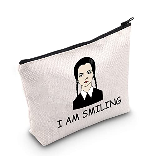 Pofull Tv Shows Inspired Gift Addams Fan Gift I Am Smiling Cosmetic Bag Morticia Fans Gift (I Am Smil Bag) #TOP2