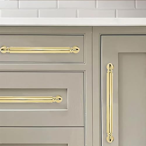 khtumeware 2-Pack Polished Brass Heavy-Duty Solid Cabinet Pulls, 12 Inch(305mm) Hole Center,Polished Gold Drawer Pulls, Cabinet Hardware, Suitable for Kitchen Cabinets, Bathrooms and Dressers by khtumeware - Image 4