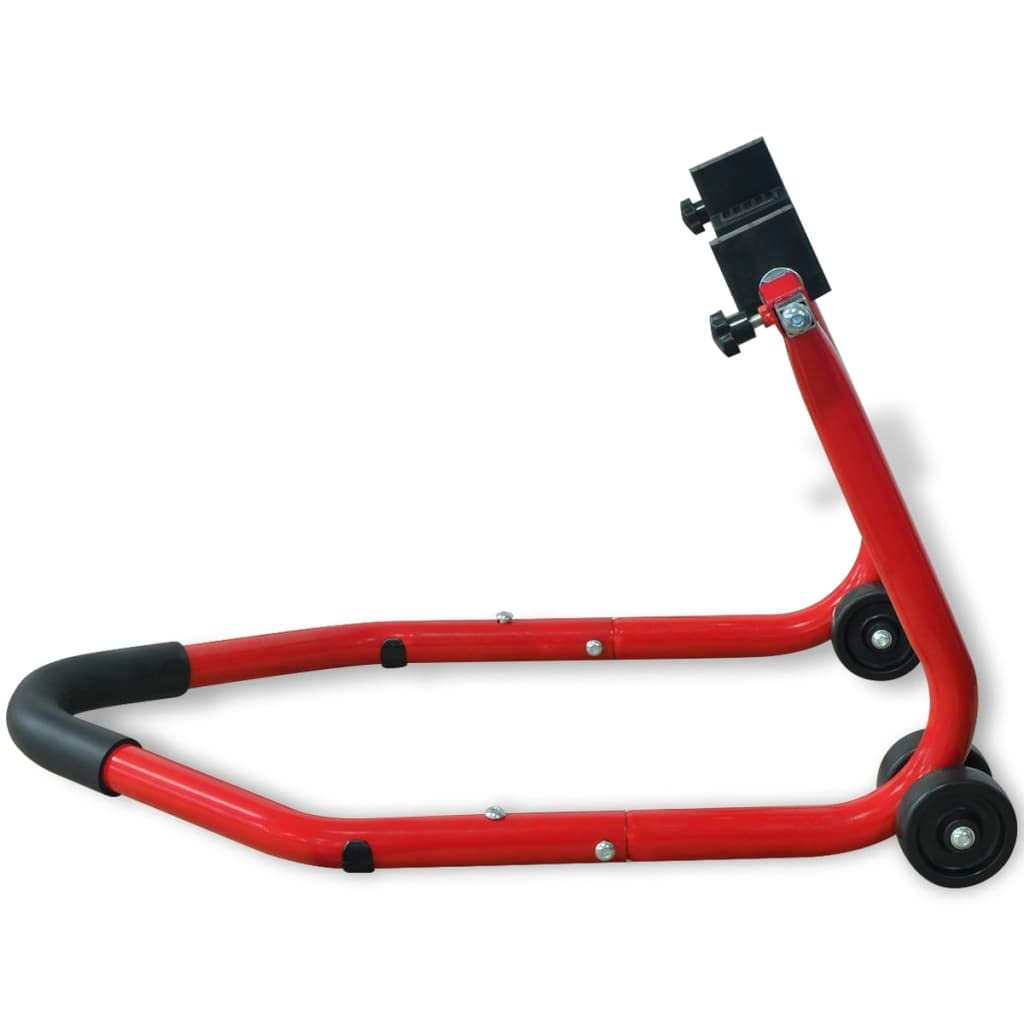 vidaXL Caballete Modelo Trasero para Moto Rojo Material Acero Acabado Pintado