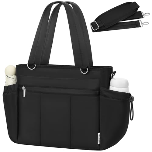 Lunch Box for Women Lunch Bag Tote - Soft Lightweight Large Lunchbox - Insulated Cooler Bag with Adjustable Shoulder Strap for Adult Work Office Camping Outdoor Picnic Travel Beach Shopping 10L Black