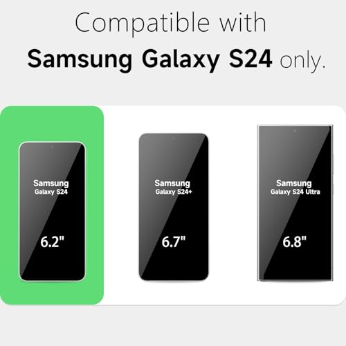 LoeoeL for Samsung Galaxy S24 Phone Case Silicone, Fluorescent Neon Lime Green Bright Color Matte TPU, Minimalist Ultra Thin Slim Soft Rubber Gel Girly Cute Case for Women Men, Camera Cover Protection