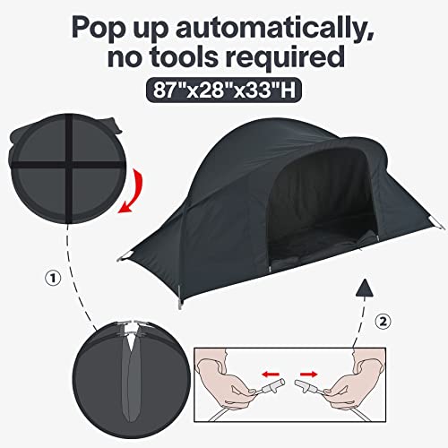 Eighteentek Bed Canopy Office Bed Tents Dream Tents Privacy Space Office Sleeping Tents Indoor One Person Lay Down Not Sitting Pop Up Portable Frame Curtains Breathable Grey Cottage 87"X28"X33"H #TOP2