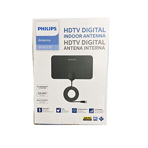 Antena Philips Digital Interna Slim Full Hdtv 4K Para TV e Receptor