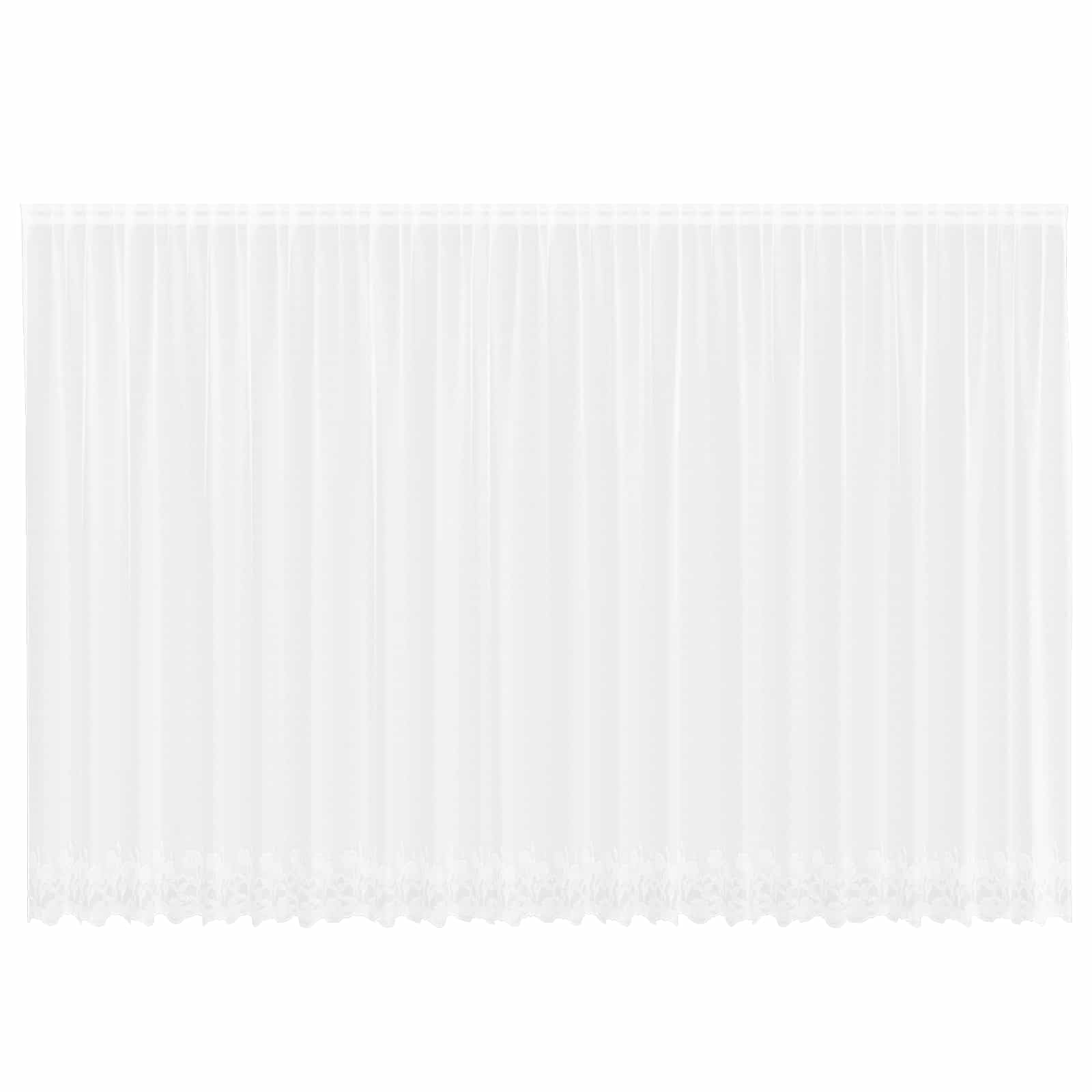 Rideau en Dentelle Blanc 245 x 600 cm, Voilage Translucide en Polyester pour Salon, Chambre et Bureau, Décoration de Fenêtre Moderne avec Crochets et Poche à Tringle