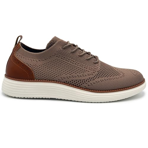 Image of AKADEMIKS Mens Olney Wingtip Knit Oxford, Sleek Breathable Dress Shoes